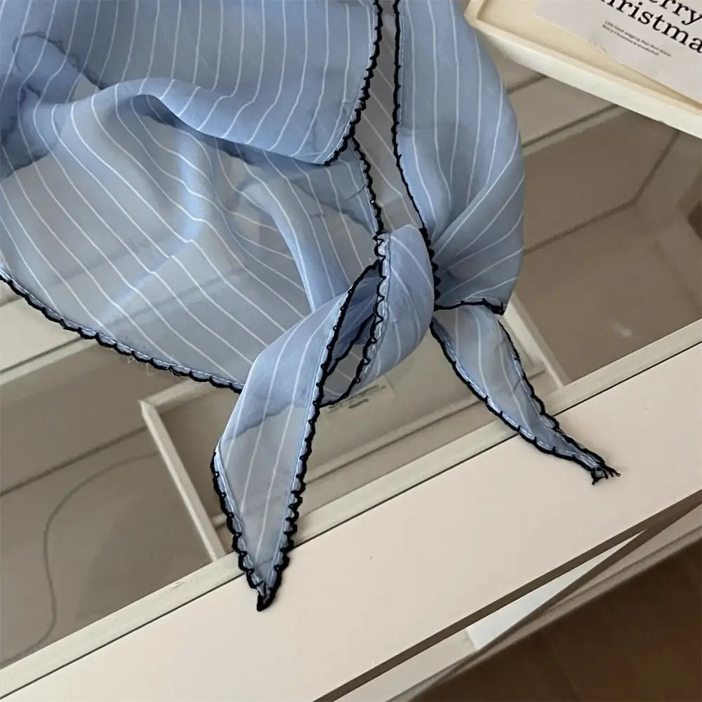 bandeau élégant à pois, turban coréen frais, petite écharpe rayée, bandeau triangulaire fin pour cheveux, été bandeau élégant à pois, turban coréen frais, petite écharpe rayée, bandeau triangulaire fin pour cheveux, été