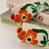 femmes chaussettes coréen style japonais dessin animé fleur verte harajuku mignon kawaii mi tube chaussettes respirant décontracté court coton chaussettes