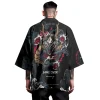 Cardigan imprimé dragon pour hommes et femmes, vêtements de plage asiatiques, kimono japonais Harajuku, mode Haori