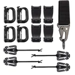 Kit d&rsquo;accessoires Molle pour sac à dos extérieur, équipement de verrouillage, support en maille, construction élastique, accessoire de chasse, 13