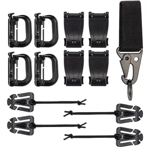Kit d&rsquo;accessoires Molle pour sac à dos extérieur, équipement de verrouillage, support en maille, construction élastique, accessoire de chasse, 13