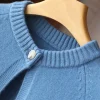 ceinz poncho cape en laine pour femme, un bouton, décontracté, doux, rond, chaud, 100% pure laine, accessoires cardigan, manteaux confortables à la mode