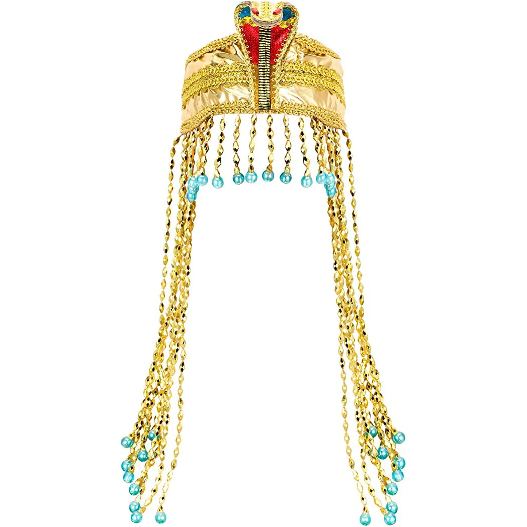 serre tête égyptien pour femmes, couronne serpent, bandeau perlé, costume égyptien pour femmes, accessoire de coiffure perlée serre tête égyptien pour femmes, couronne serpent, bandeau perlé, costume égyptien pour femmes, accessoire de coiffure perlée