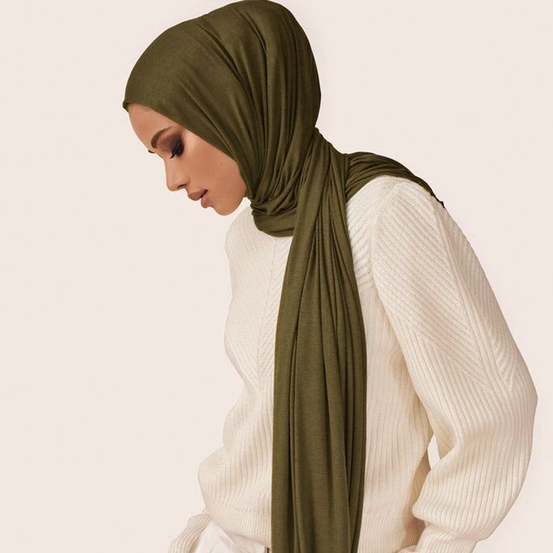 Écharpe hijab en jersey pour femmes musulmanes, châle en coton modal, Écharpe de sauna simple, turban africain Écharpe hijab en jersey pour femmes musulmanes, châle en coton modal, Écharpe de sauna simple, turban africain