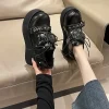 escarpins à plateforme Épaisse pour femme, chaussures japonaises, kawaii, punk, goth, mary, essence, lolita, cœur, rinçage, noires