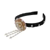 Bandeau coréen à fleurs douces, glands, perles, Hanbok, coiffure traditionnelle, cerceau pour cheveux de danse sur scène, Hanfu