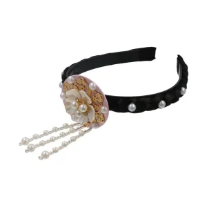 Bandeau coréen à fleurs douces, glands, perles, Hanbok, coiffure traditionnelle, cerceau pour cheveux de danse sur scène, Hanfu