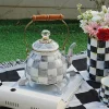 bouilloire à thé en émail de 2.5 litres, théière vintage émaillée, cuisinière pour eau, café, théière, décoration de cuisine à domicile avec poignée