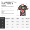 chemise hawaïenne de style baroque pour hommes, vacances, fleurs de dahlia imprimées, chemises décontractées, manches courtes, streetwear, chemisiers surdimensionnés graphiques
