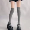 chaussettes mi longues pour femmes, chaussettes chaudes tricotées pour bottes, chauffe jambes, bas hauts en coton japonais jk