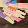 Éventail à main pliable en papier blanc chinois, rose, pour enfant, décoration de mariage, diy, 8 pouces