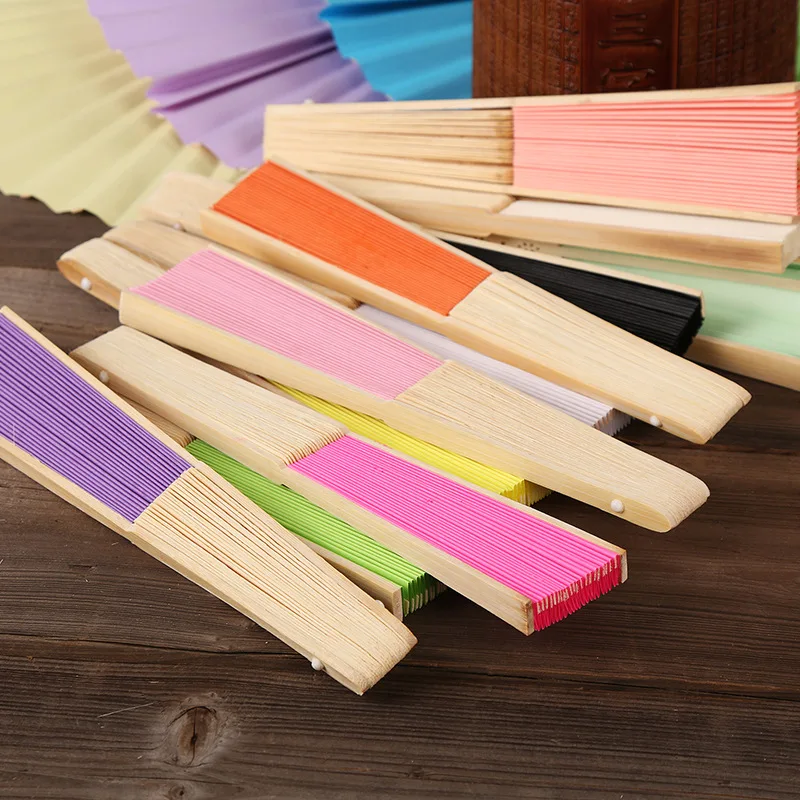 Éventail à main pliable en papier blanc chinois, rose, pour enfant, décoration de mariage, diy, 8 pouces Éventail à main pliable en papier blanc chinois, rose, pour enfant, décoration de mariage, diy, 8 pouces