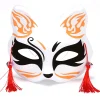 demi masque de cosplay de renard japonais pour adultes et enfants, masque de chat anime, accessoires de fête drôles, masque kabuki kitsune, masque tim ade rave