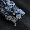 collier d'oiseau de feu de phénix en acier inoxydable, plaqué or véritable, pendentif d'oiseau de feu de couleur 18 carats, bijoux de film chaud pour hommes et femmes, vente en gros