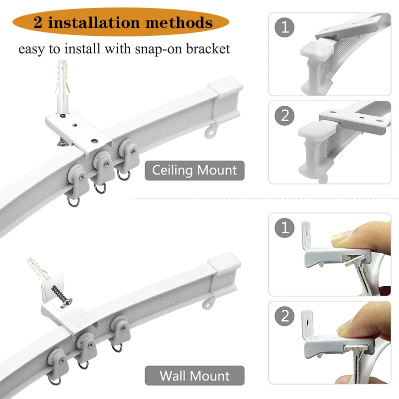 rideau flexible et pliable de 1 à 6m, pour chambres à coucher, balcons, salles de bains, diviseur de plafond, piste silencieuse, accessoire de décoration pour fenêtre de maison rideau flexible et pliable de 1 à 6m, pour chambres à coucher, balcons, salles de bains, diviseur de plafond, piste silencieuse, accessoire de décoration pour fenêtre de maison