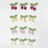 20 pièces d'accessoires pour vêtements brodés tricotés de petites cerises, autocollants en tissu faits à la main pour enfants, bricolage