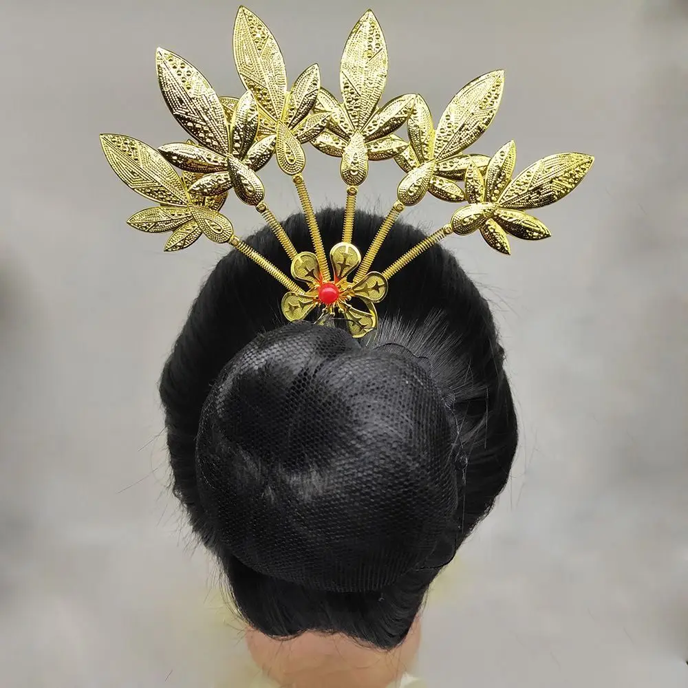 couvre chef de style ancien, coiffure thaïlandaise, couvre chef hanfu ancien, bâtons de cheveux en métal fleur, plume dorée, épingle à cheveux en forme de u pour femmes couvre chef de style ancien, coiffure thaïlandaise, couvre chef hanfu ancien, bâtons de cheveux en métal fleur, plume dorée, épingle à cheveux en forme de u pour femmes