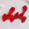bandeau de sauna rouge pour bébés filles, accessoires pour cheveux, nœud solide, turban pour enfants