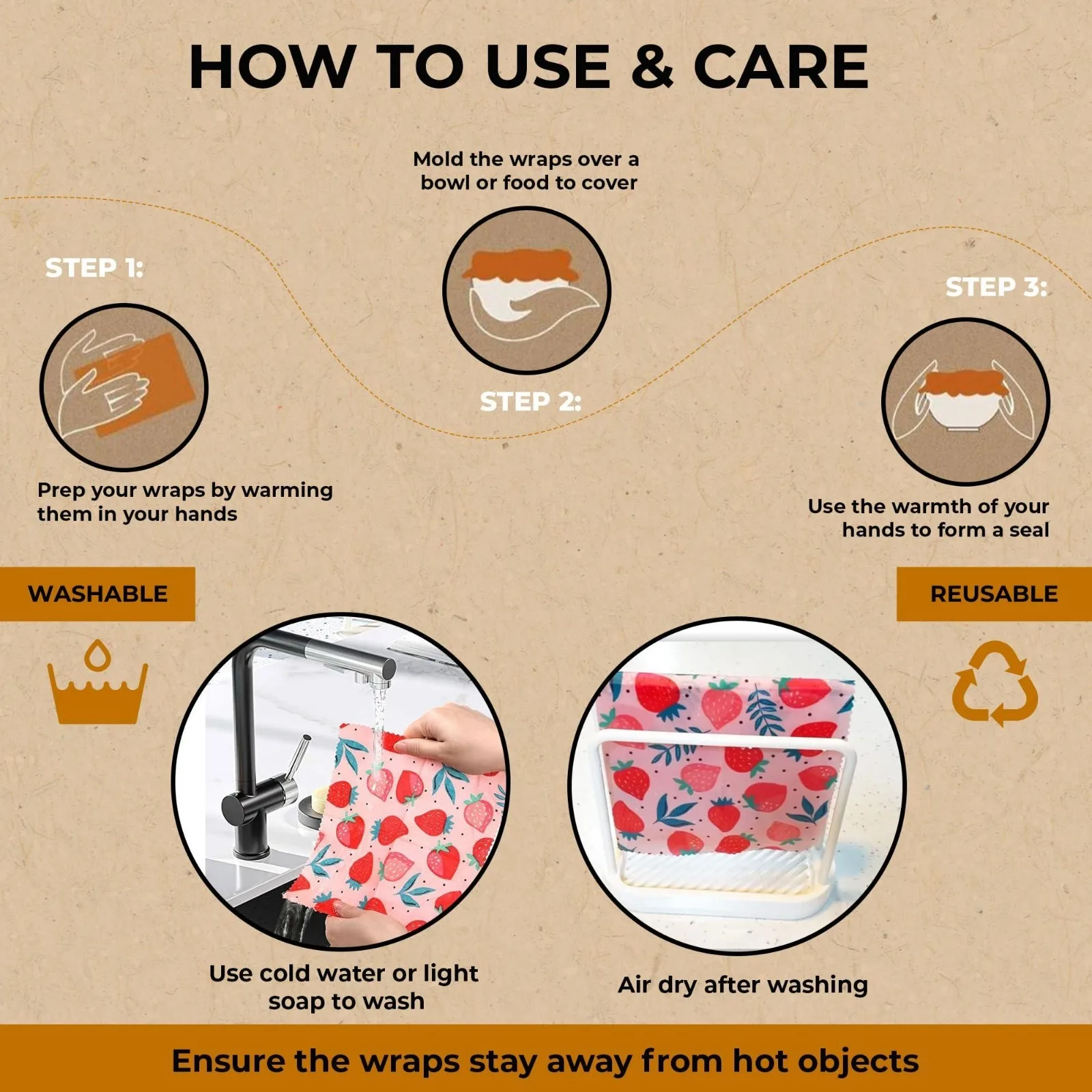 enveloppes en cire d'abeille réutilisables pour aliments, papier écologique pour le stockage des fruits, jxsandwich, couvercles de bol, ensemble de 3 pièces enveloppes en cire d'abeille réutilisables pour aliments, papier écologique pour le stockage des fruits, jxsandwich, couvercles de bol, ensemble de 3 pièces