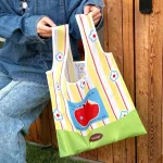 Sac fourre-tout pliable Kawaii, sac de courses réutilisable et étanche, sac de rangement de supermarché, sac à main en Nylon de grande capacité pour femmes