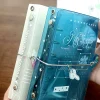 nouveau cahier de pages diviseurs, classeur bleu océan d'été a7, organisateur de couverture en pvc à trois volets, planificateur rafraîchissant avec accessoire de charme