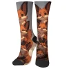 fantaisie dessin animé drôle renard mignon chaussettes mi tube pour hommes chaussettes d'équipage, style hip hop harajuku de rue, cadeaux de fête de vacances nouveauté.