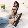 sandales à plateforme en plastique pvc de style romain pour femme, chaussures vintage de haute qualité, vente en gros et en gros