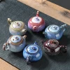 Théières en céramique de style rétro japonais, théière Kung Fu en porcelaine, faites à la main, pots métropolitains uniques, service à thé, cadeau, 250ml, nouveau, 2025