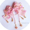 accessoires pour cheveux avec nœud papillon rétro, style japonais, couvre chef à fleurs hanfu, pinces à cheveux à pampilles pour filles, style chinois