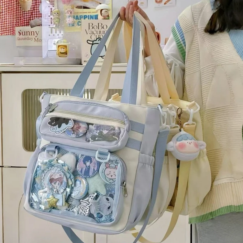 sac à main ita transparent japonais pour femmes, fourre tout à bandoulière portable de grande capacité pour filles, sacs à bandoulière en nylon itabag sac à main ita transparent japonais pour femmes, fourre tout à bandoulière portable de grande capacité pour filles, sacs à bandoulière en nylon itabag