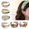 hx6f fashion wide elastic headwear embrodery work ethnic decoration practical hair solution