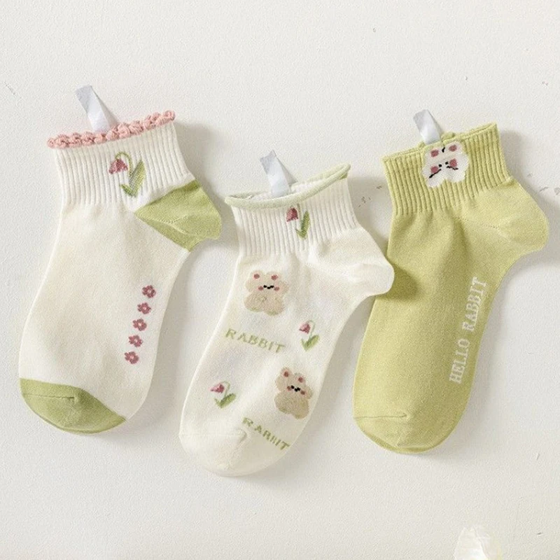 chaussettes en coton de style coréen kawaii, chaussettes à tube bas, chaussettes respirantes absorbant la transpiration, chaussettes courtes décontractées de style harajuku, printemps et été chaussettes en coton de style coréen kawaii, chaussettes à tube bas, chaussettes respirantes absorbant la transpiration, chaussettes courtes décontractées de style harajuku, printemps et été