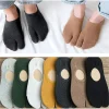 couple tabi chaussettes deux doigts coton peigné bateau chaussettes solide respirant deux orteils antidérapant invisible coupe basse chaussettes pour femmes hommes