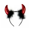 bandeau cornes du diable rouge, casque d'animal d'horreur, cosplay démon, accessoires de costume de fête d'halloween, baguette magique, cadeaux de noël