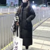 manteau coréen en coton pour femme, veste d'hiver longue et décontractée, style pain, vêtements d'extérieur, longueur aux genoux, pardessus coupe ample et confortable