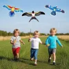 1 ensemble de cerf volant papillon et aigle de dessin animé pour enfants, ficelle de 164 pieds/50m avec poignée, jouet de cerf volant volant d'été en plein air pour enfants