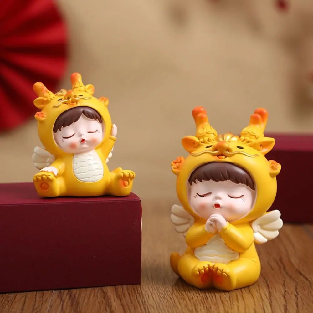 Kwaii résine Dragon bébé ornement dessin animé chinois zodiaque Dragon Statue mignon délicat Dragon Figurine cadeau Kwaii résine Dragon bébé ornement dessin animé chinois zodiaque Dragon Statue mignon délicat Dragon Figurine cadeau