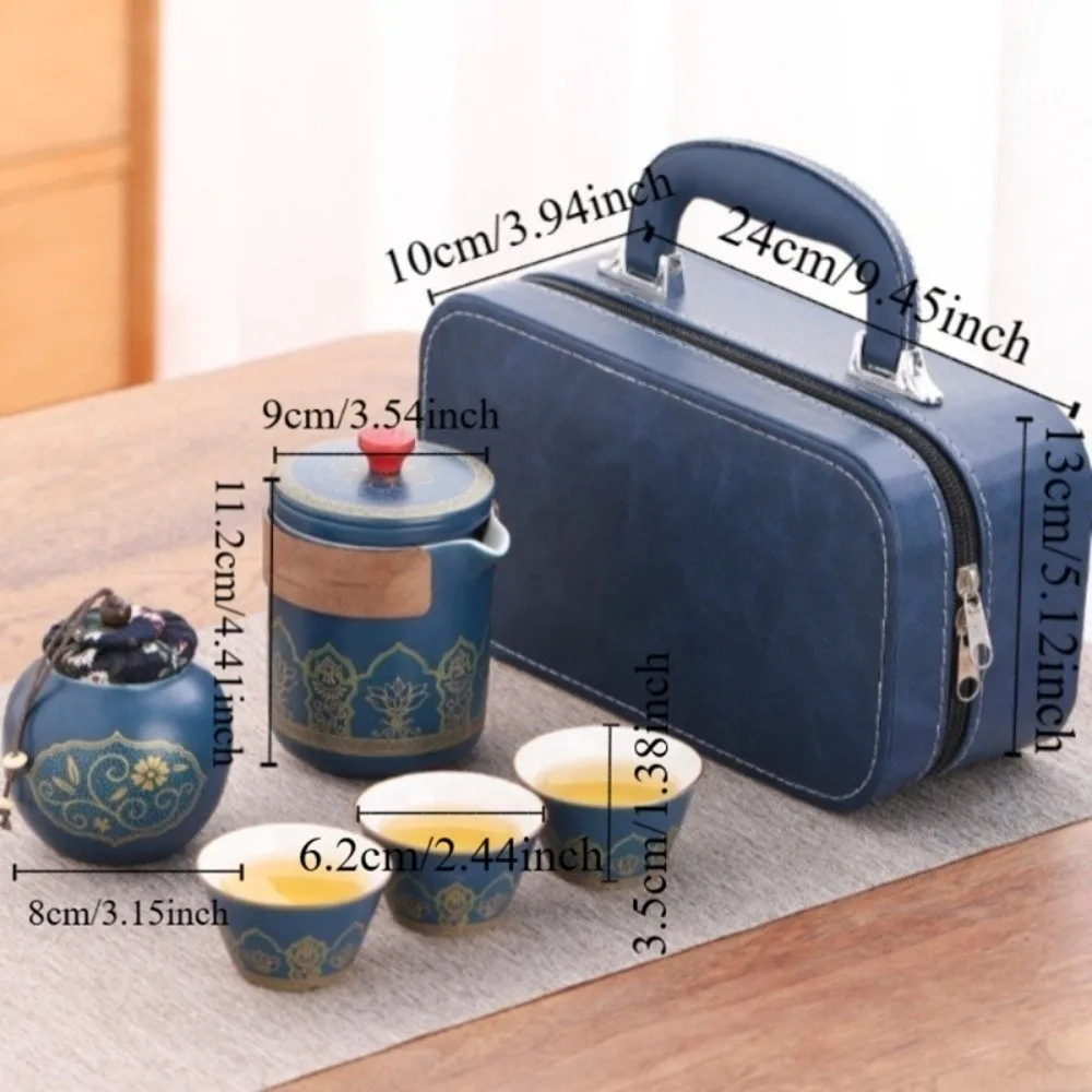 service à thé de voyage en céramique avec boîte de protection avec boîte, coffret cadeau de thé portable en porcelaine de style chinois, service à thé service à thé de voyage en céramique avec boîte de protection avec boîte, coffret cadeau de thé portable en porcelaine de style chinois, service à thé