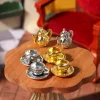 1 ensemble 1:12 maison de poupée miniature théière tasse soucoupe métal service à thé table à manger modèle décor jouet maison de poupée accessoires