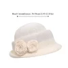 mode style français camélia fleur casquette curl bord hepburn floral melon chapeau britannique élégant femmes formel chapeau dame
