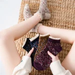 Chaussettes japonaises en dentelle pour filles, socquettes rétro florales pour femmes, style coréen, nouvelle collection Chaussettes japonaises en dentelle pour filles, socquettes rétro florales pour femmes, style coréen, nouvelle collection