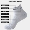 chaussettes de cheville athlétiques rembourrées, talon et orteils renforcés, maille respirante, support de voûte plantaire, sport, course à pied, chaussettes à languettes