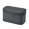 trousse de maquillage de style japonais pour femmes, sac de rangement de lavage noir à main, sac de toilette à double fermeture éclair pour hommes et femmes/hommes