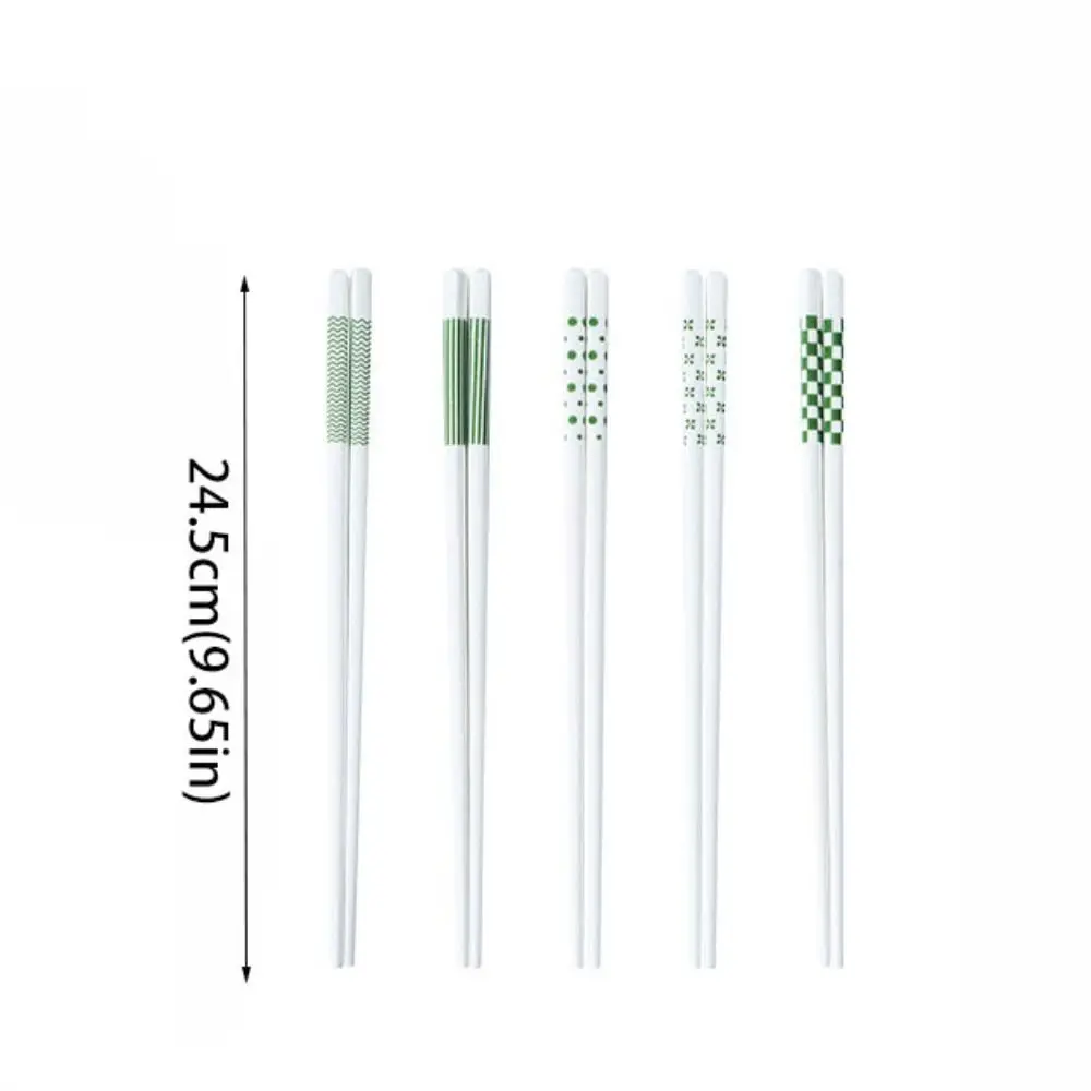 baguettes chinoises simples en céramique, 5 paires de baguettes à motifs géométriques, style ins, anti brûlure, résistantes au moule, pour sushi baguettes chinoises simples en céramique, 5 paires de baguettes à motifs géométriques, style ins, anti brûlure, résistantes au moule, pour sushi