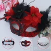 masque de cosplay à plumes demi visage, belles peintures, masque de décoration de mascarade, nouveauté, masque d'halloween en plastique
