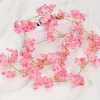 fleurs artificielles sakura suspendues, fausse guirlande florale, pour maison, jardin, arc de mariage, fête, fleur de cerisier, arrangement de décoration murale