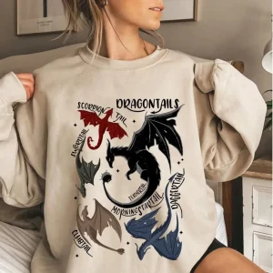 Sweat-shirt Vintage Basgiath War College, classique et confortable, pour hommes et femmes, pull à quatrième aile, hauts pour femmes, sweat à capuche Anime