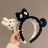 cerceau de cheveux de chat en peluche mignon pour filles, bandeaux d'automne et d'hiver, vêtements de sauna coréens, bandes de sauna de dessin animé, ornements d'accessoires pour cheveux, nouveau