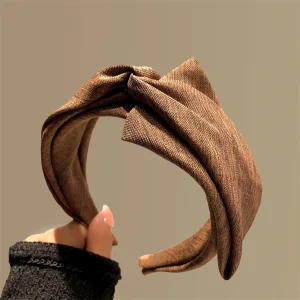 Bandeaux de cheveux tricotés en coton froissé pour femmes, cerceau de tête, lunette large, bandeaux de maquillage pour dames, vêtements de sauna, accessoires coréens, nouveau, 2024