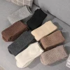 femmes chaussettes longues cachemire femmes botte solide laine cuisse bas maigre décontracté coton sur genou haut moelleux femme longue chaussette